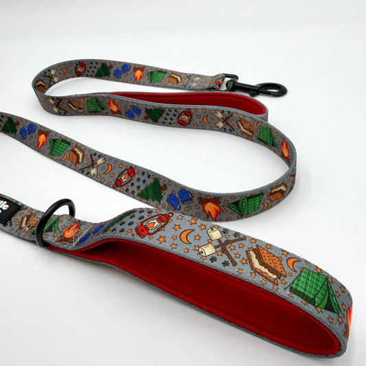 Dual Padded Handle Leash (Large)-Campfire Nights